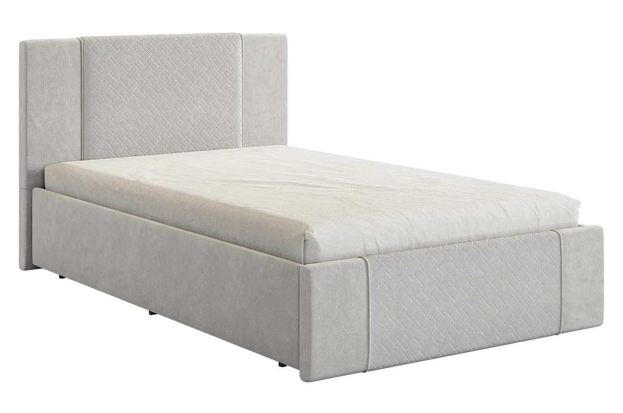 Кровать с основанием Хлоя 120х200 см галька (велюр) в Нефтеюганске - nefteyugansk.mebel-tymen.ru | фото