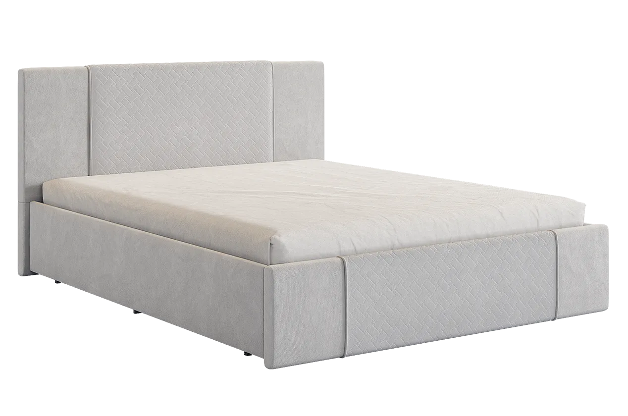 Кровать с основанием Хлоя 160х200 см галька (велюр) в Нефтеюганске - nefteyugansk.mebel-tymen.ru | фото