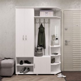 Прихожая Домино рамух белый в Нефтеюганске - nefteyugansk.mebel-tymen.ru | фото