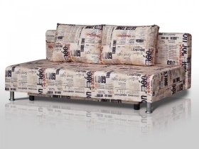 Диван Комфорт Лайт без подлокотников 2 подушки принт Газета в Нефтеюганске - nefteyugansk.mebel-tymen.ru | фото