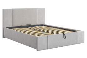 Кровать с подъемным механизмом Хлоя 160х200 см галька (велюр) в Нефтеюганске - nefteyugansk.mebel-tymen.ru | фото