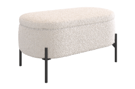 Пуф Барни белый (плюш) в Нефтеюганске - nefteyugansk.mebel-tymen.ru | фото