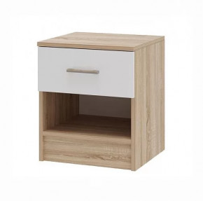 БЕАТРИС Тумба прикроватная (ш400*г378*в478мм), дуб сонома/белый глянец НК в Нефтеюганске - nefteyugansk.mebel-tymen.ru | фото