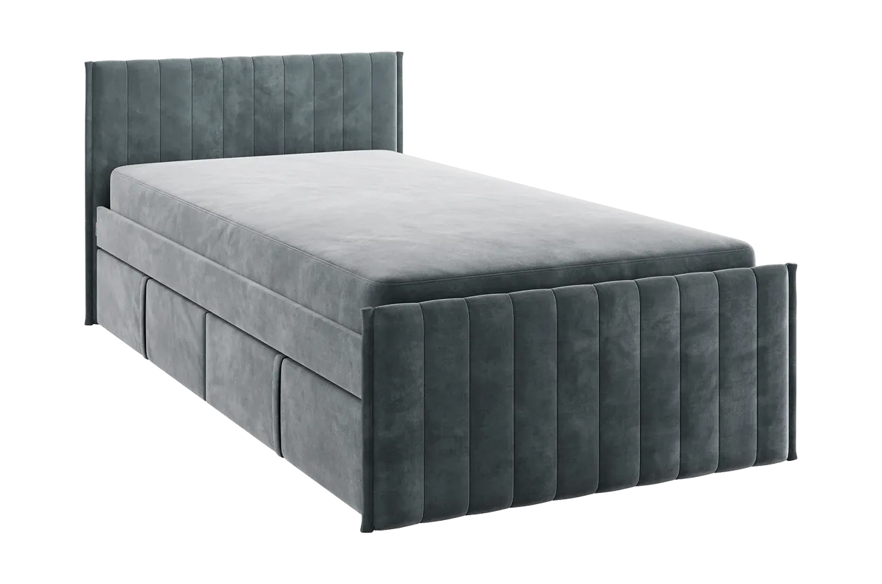 Кровать с ящиками Твикс 90х200 см графит (велюр) в Нефтеюганске - nefteyugansk.mebel-tymen.ru | фото