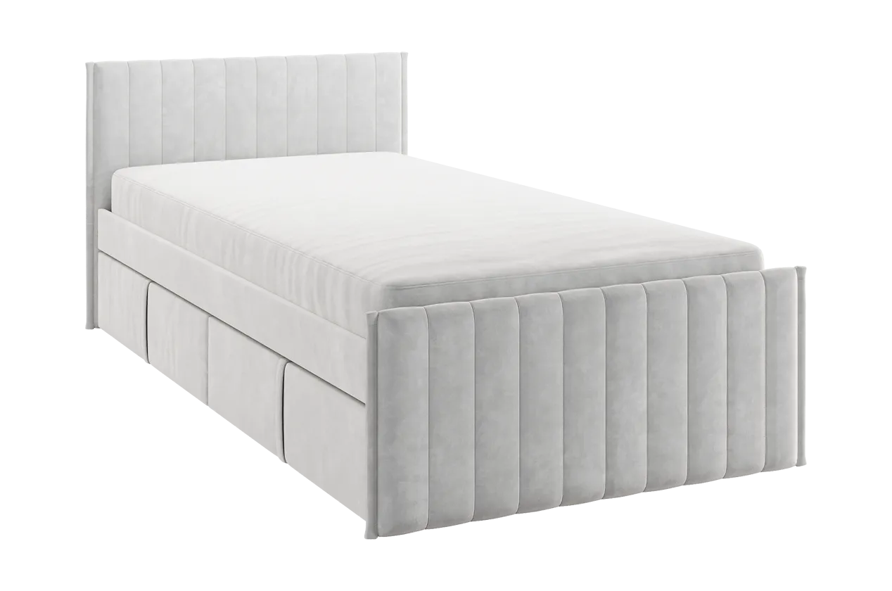 Кровать с ящиками Твикс 90х200 см галька (велюр) в Нефтеюганске - nefteyugansk.mebel-tymen.ru | фото