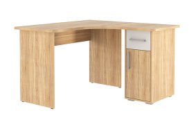 Стол компьютерный 1200 угловой Лайт-1 дуб сонома/белый в Нефтеюганске - nefteyugansk.mebel-tymen.ru | фото