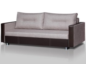 Диван Комфорт с прямыми подлокотниками кемел/кожзам в Нефтеюганске - nefteyugansk.mebel-tymen.ru | фото