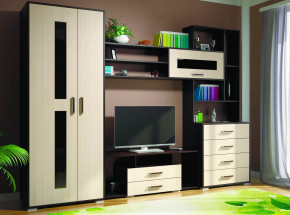 Гостиная Европа-1 Венге / Дуб молочный в Нефтеюганске - nefteyugansk.mebel-tymen.ru | фото