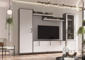 Гостиная Квадро №СВ-1 Серый графит/Софт вайт в Нефтеюганске - nefteyugansk.mebel-tymen.ru | фото