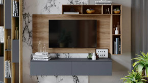 Гостиная «Порто» №1 Яблоня Беллуно, Графит софт в Нефтеюганске - nefteyugansk.mebel-tymen.ru | фото