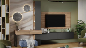 Гостиная «Порто» №8 Яблоня Беллуно, Графит софт в Нефтеюганске - nefteyugansk.mebel-tymen.ru | фото