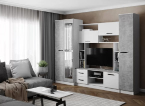 Гостиная СОЛО (ш2700*г500*в2100мм), ЛДСП Белый / ЛДСП Ателье светлое в Нефтеюганске - nefteyugansk.mebel-tymen.ru | фото