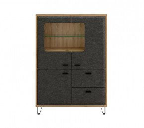 GRACE тумба KOM2W1D2S (Дуб наварра/Графит) в Нефтеюганске - nefteyugansk.mebel-tymen.ru | фото