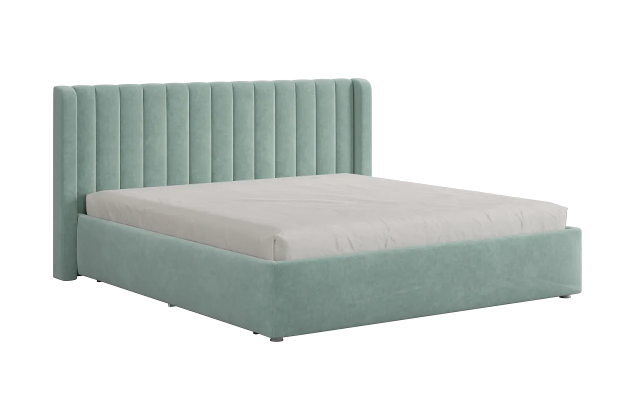 Кровать (каркас) Ева 180х200 см мята (велюр) в Нефтеюганске - nefteyugansk.mebel-tymen.ru | фото