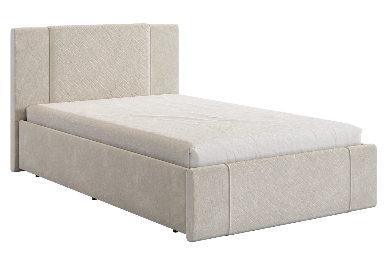 Кровать с основанием Хлоя 120х200 см крем (велюр) в Нефтеюганске - nefteyugansk.mebel-tymen.ru | фото