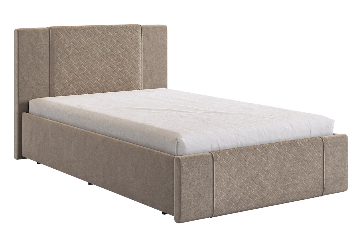 Кровать с основанием Хлоя 120х200 см латте (велюр) в Нефтеюганске - nefteyugansk.mebel-tymen.ru | фото