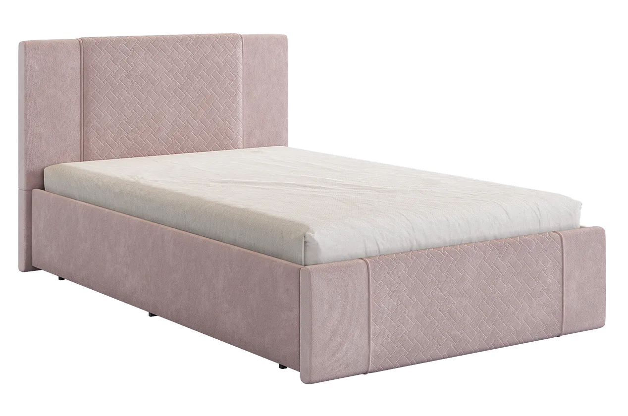 Кровать с основанием Хлоя 120х200 см нежно-розовый (велюр) в Нефтеюганске - nefteyugansk.mebel-tymen.ru | фото