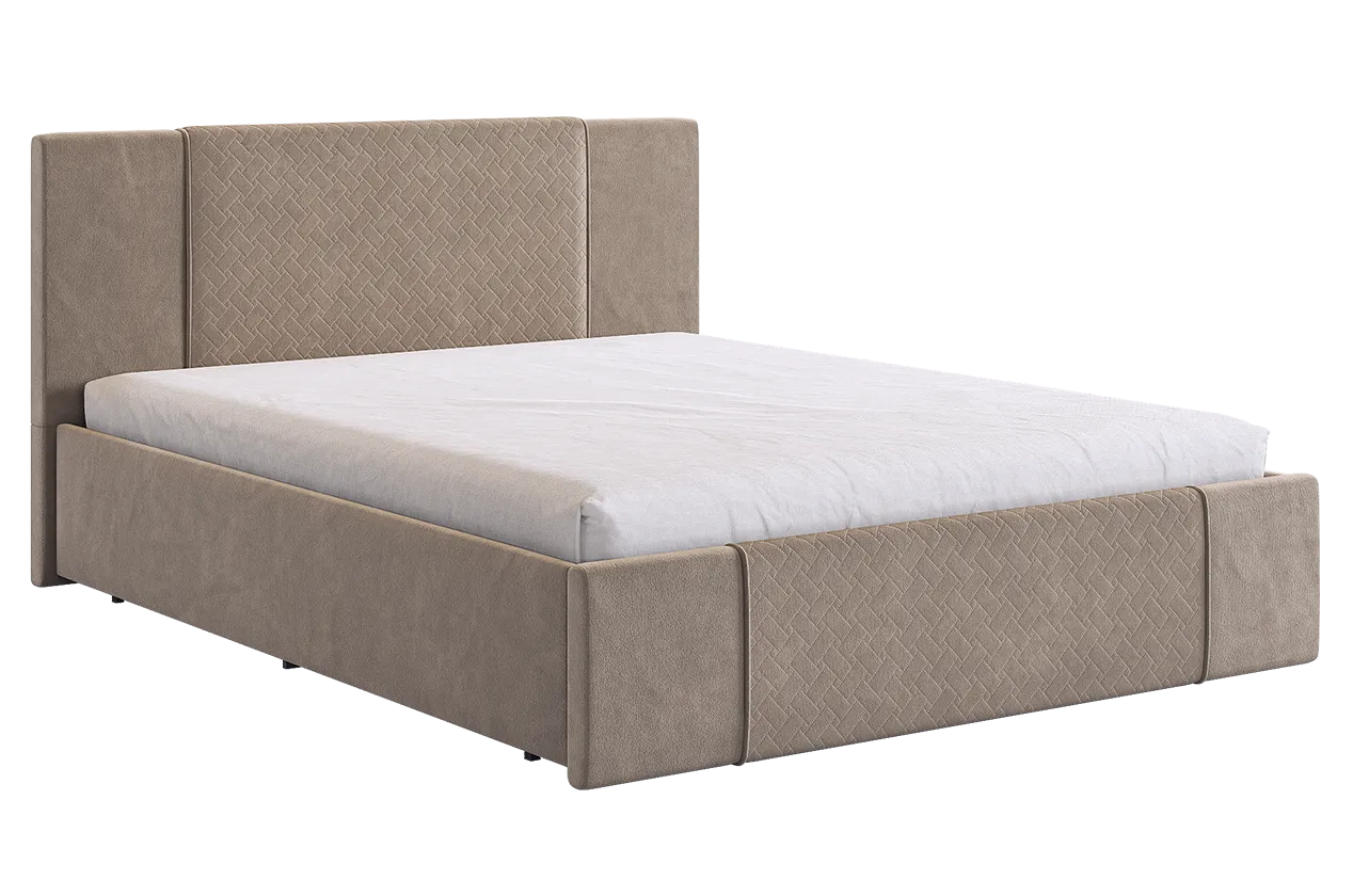 Кровать с основанием Хлоя 160х200 см латте (велюр) в Нефтеюганске - nefteyugansk.mebel-tymen.ru | фото