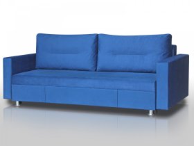 Диван Комфорт с прямыми подлокотниками синий в Нефтеюганске - nefteyugansk.mebel-tymen.ru | фото