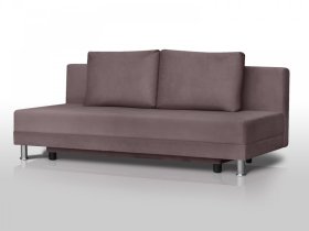 Диван Комфорт Лайт без подлокотников 2 подушки коричневый в Нефтеюганске - nefteyugansk.mebel-tymen.ru | фото