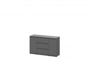 Комод 3 ящика двухстворчатый графит серый Денвер в Нефтеюганске - nefteyugansk.mebel-tymen.ru | фото