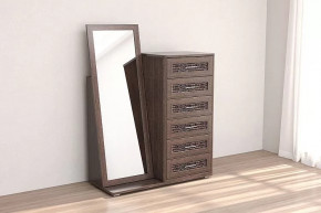 Комод Кэт-4 6 ящиков с зеркалом Венге Диал в Нефтеюганске - nefteyugansk.mebel-tymen.ru | фото