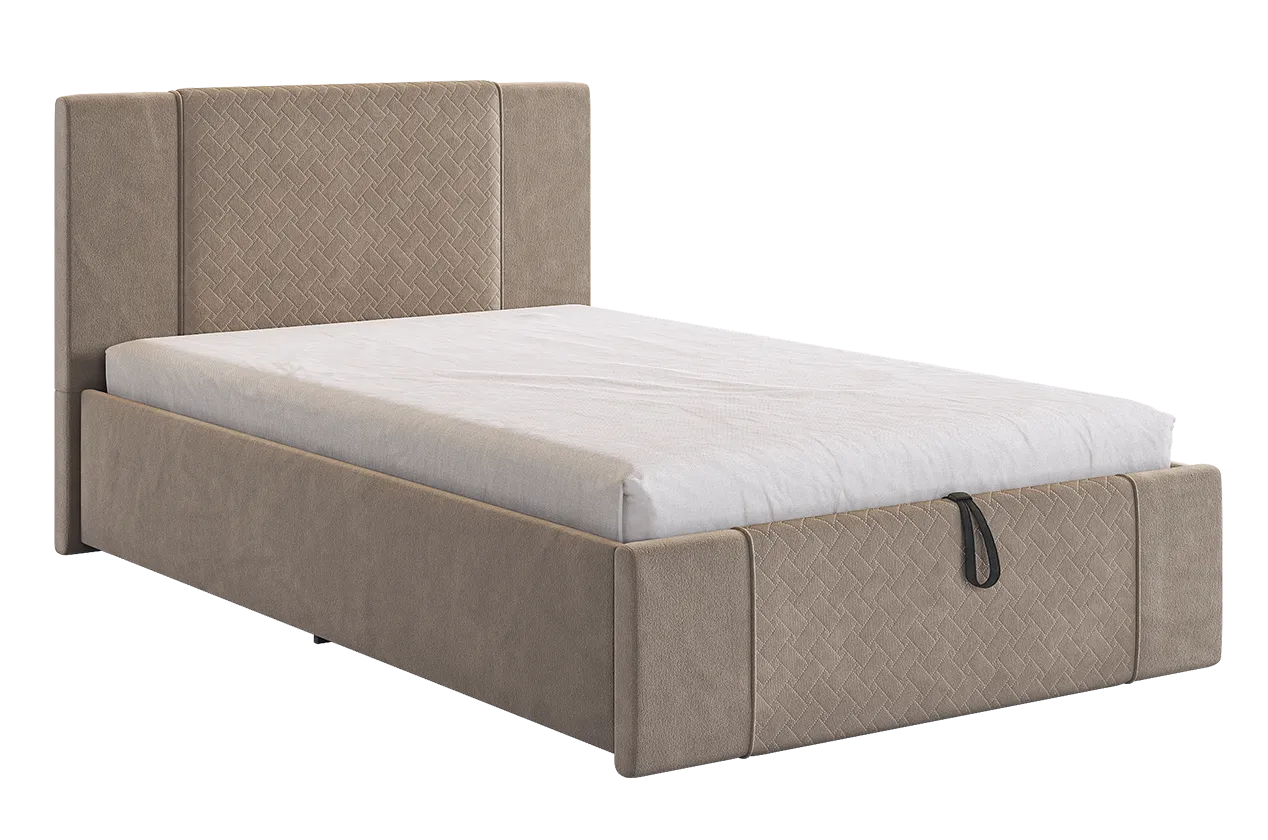 Кровать с подъемным механизмом Хлоя 120х200 см латте (велюр) в Нефтеюганске - nefteyugansk.mebel-tymen.ru | фото