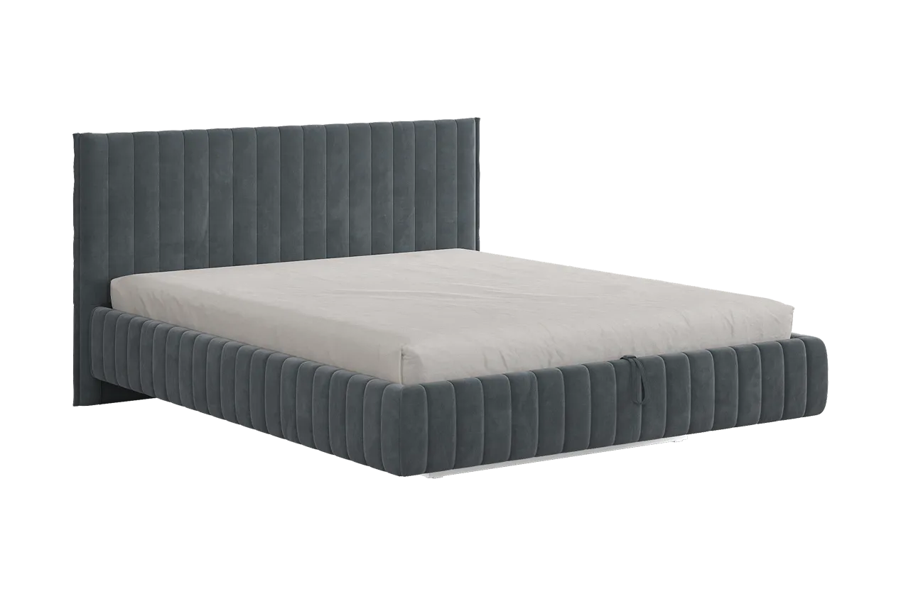 Кровать с подъемным механизмом Твикс 180х200 см графит (велюр) в Нефтеюганске - nefteyugansk.mebel-tymen.ru | фото
