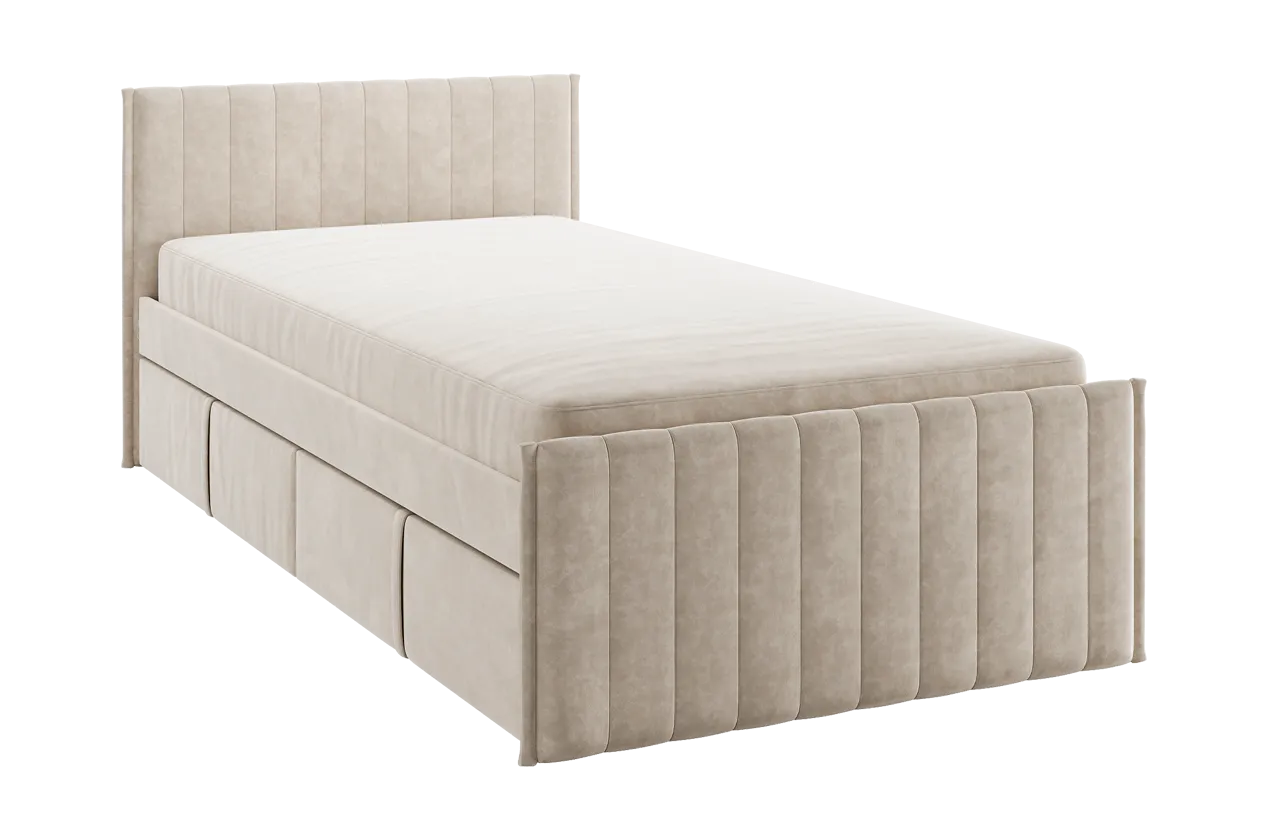 Кровать с ящиками Твикс 90х200 см капучино (велюр) в Нефтеюганске - nefteyugansk.mebel-tymen.ru | фото