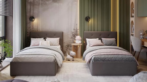 Кровать «Тейлор»  Велюр Neo Серый в Нефтеюганске - nefteyugansk.mebel-tymen.ru | фото