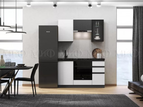 Кухня Техно-6 1,5м (Графит/Белый снег софт/Графит софт) в Нефтеюганске - nefteyugansk.mebel-tymen.ru | фото