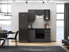 Кухня Техно-6 1,5м (Графит/Графит софт) в Нефтеюганске - nefteyugansk.mebel-tymen.ru | фото