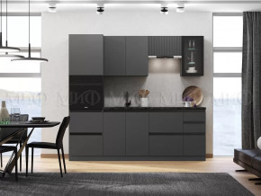Кухня Техно-6 2,4м (Графит/Графит софт) в Нефтеюганске - nefteyugansk.mebel-tymen.ru | фото
