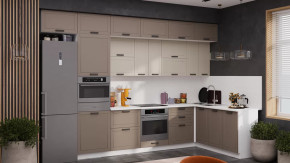 Кухонный гарнитур «Лорас» №4 Белый, Холст брюле, Холст латте в Нефтеюганске - nefteyugansk.mebel-tymen.ru | фото