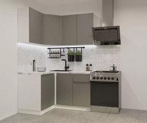 Кухонный угловой гарнитур арт.2, 1200x1400 мм, Лайн/Обсидиан в Нефтеюганске - nefteyugansk.mebel-tymen.ru | фото