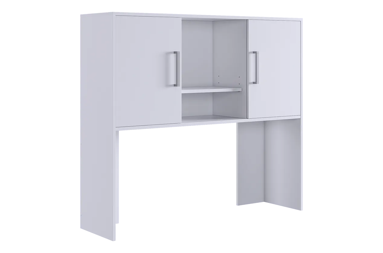 Надстройка стола компьютерного 1200 Лайт-2 белый/белый в Нефтеюганске - nefteyugansk.mebel-tymen.ru | фото