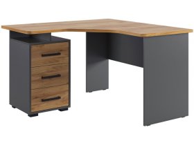 Стол компьютерный 1200 угловой Лайт-2 графит/дуб крафт золотой в Нефтеюганске - nefteyugansk.mebel-tymen.ru | фото