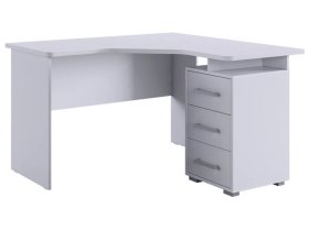 Стол компьютерный 1200 угловой Лайт-2 белый/белый в Нефтеюганске - nefteyugansk.mebel-tymen.ru | фото