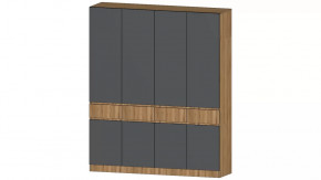 Ленора Шкаф 4х ств. Дуб вотан/Графит в Нефтеюганске - nefteyugansk.mebel-tymen.ru | фото