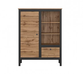 LOFT шкаф REG1D1S/90 (Дуб вотан/Черный) в Нефтеюганске - nefteyugansk.mebel-tymen.ru | фото