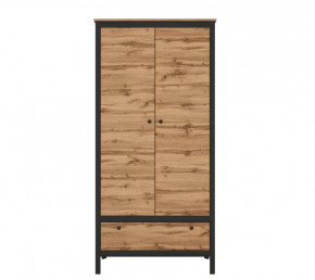 LOFT шкаф SZF2D1S (Дуб вотан/Черный) в Нефтеюганске - nefteyugansk.mebel-tymen.ru | фото