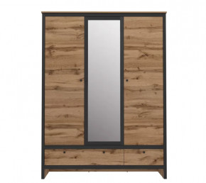 LOFT шкаф SZF3D2S (Дуб вотан/ Черный) в Нефтеюганске - nefteyugansk.mebel-tymen.ru | фото