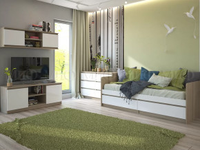 Модульная детская Челси Белый глянец, дуб сонома в Нефтеюганске - nefteyugansk.mebel-tymen.ru | фото