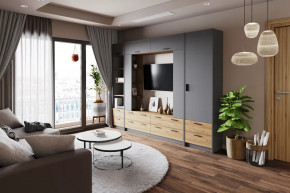 Модульная гостиная Оттавия Антрацит в Нефтеюганске - nefteyugansk.mebel-tymen.ru | фото