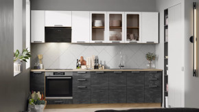 Модульная кухня «Детройт» Дуб крафт золотой/Белый глянец/Угольный камень в Нефтеюганске - nefteyugansk.mebel-tymen.ru | фото