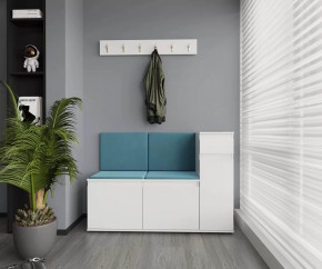 Модульная прихожая Stark 3 Белый матовый/Велюр бирюзовый НК-мебель в Нефтеюганске - nefteyugansk.mebel-tymen.ru | фото