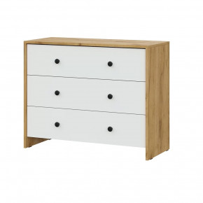 Модульная система "Дольче" Комод 3 ящика Дуб Золотой/Белый в Нефтеюганске - nefteyugansk.mebel-tymen.ru | фото