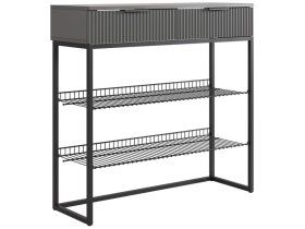 Обувница Классная 1 графит/графит матовый/черный муар в Нефтеюганске - nefteyugansk.mebel-tymen.ru | фото