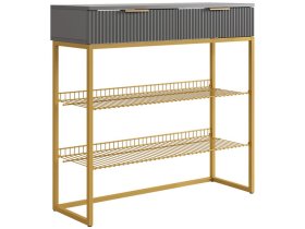 Обувница Классная 1 графит/графит матовый/золото в Нефтеюганске - nefteyugansk.mebel-tymen.ru | фото