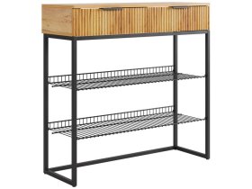 Обувница Классная 1 дуб крафт золотой/акация светлая/черный муар в Нефтеюганске - nefteyugansk.mebel-tymen.ru | фото